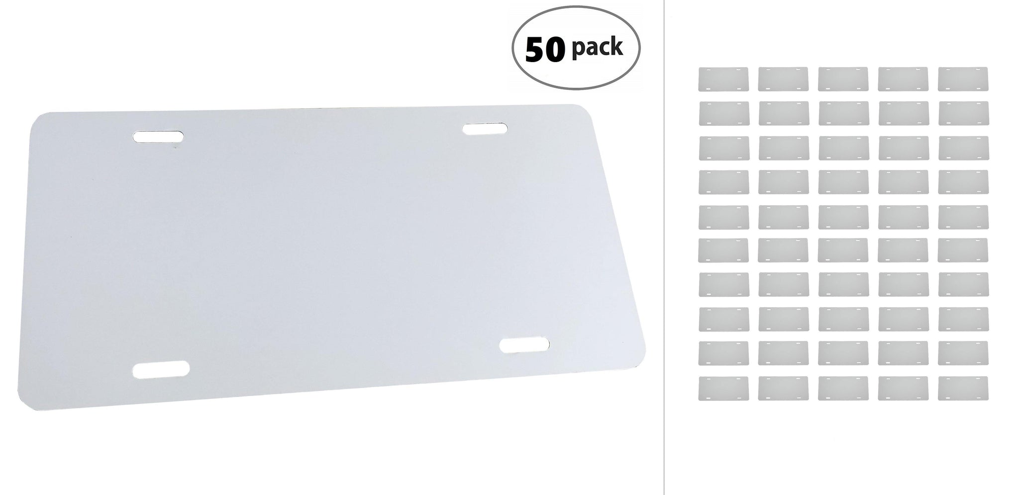 Silver Mirror - Anodized Aluminum License Plate Blank Heavy Gauge