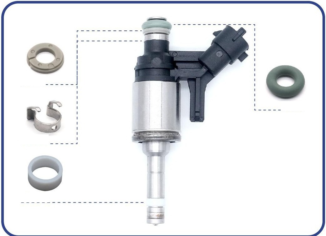 Fuel Injector Repair Kit — 1.6L Turbo 16V — OE 0261500157 / 9802541680 — kit contents diagram