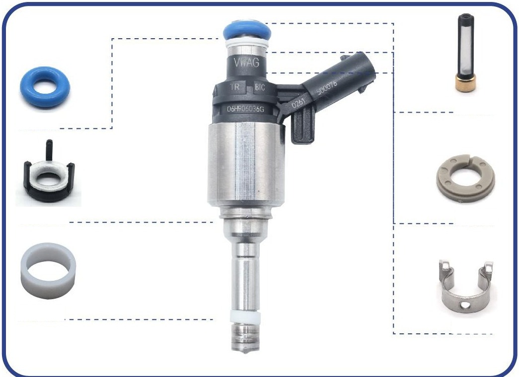 Fuel Injector Repair Kit — 2.0L Turbo — OE 06L906036L — kit contents diagram