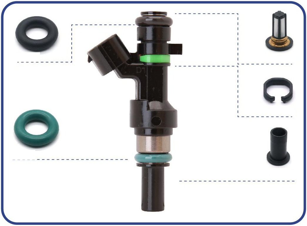 Fuel Injector Repair Kit — 1.6L 2009-2011 — OE 16600-ED000 / FBY1160 — kit contents diagram
