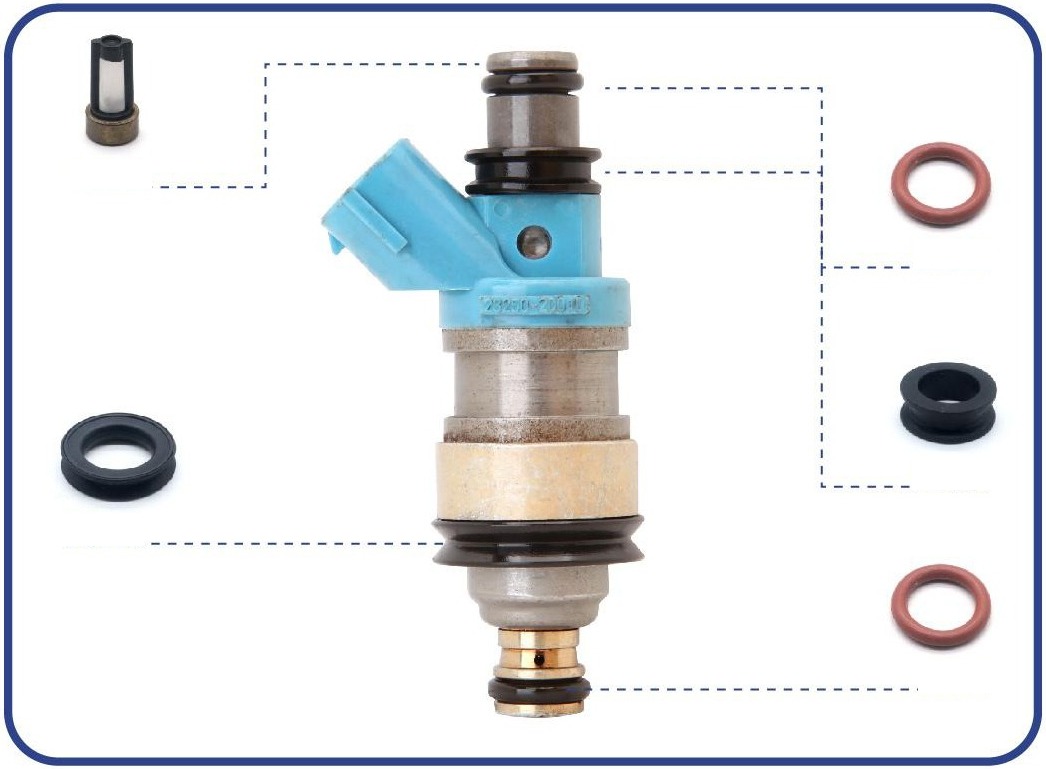 Fuel Injector Repair Kit — 3.0L V6 1994-2002 — OE 23250-20010 / 23209-20010 — kit contents diagram