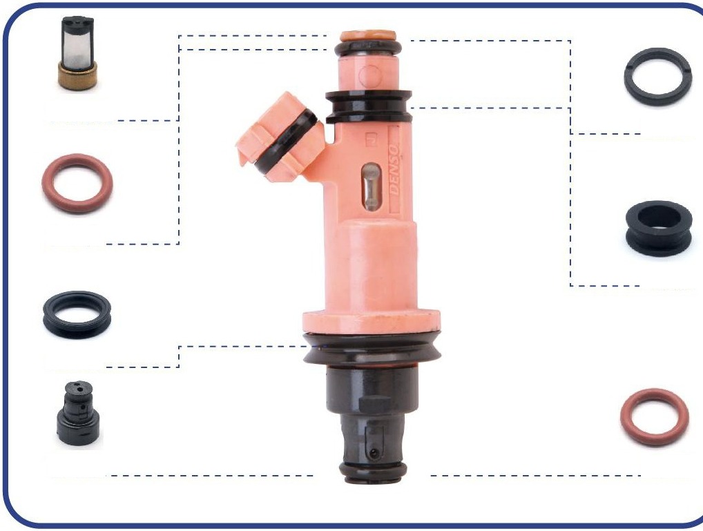 Fuel Injector Repair Kit — 3.0L V6 and 4.0L / 4.3L V8 — OE 23250-50030 — kit contents diagram