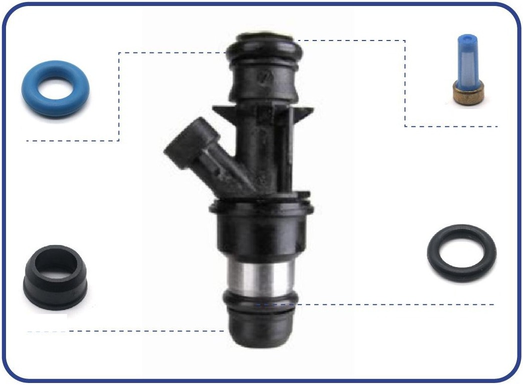 Fuel Injector Repair Kit — 4.8L / 5.3L / 6.0L V8 Truck — OE 25317628 — kit contents diagram